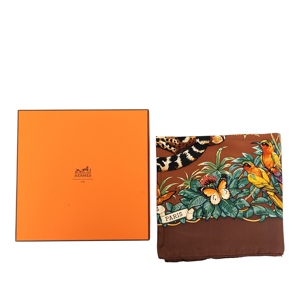 Pre-Loved Hermes Jungle Love Silk Scarf 90 - Picture 9 of 9